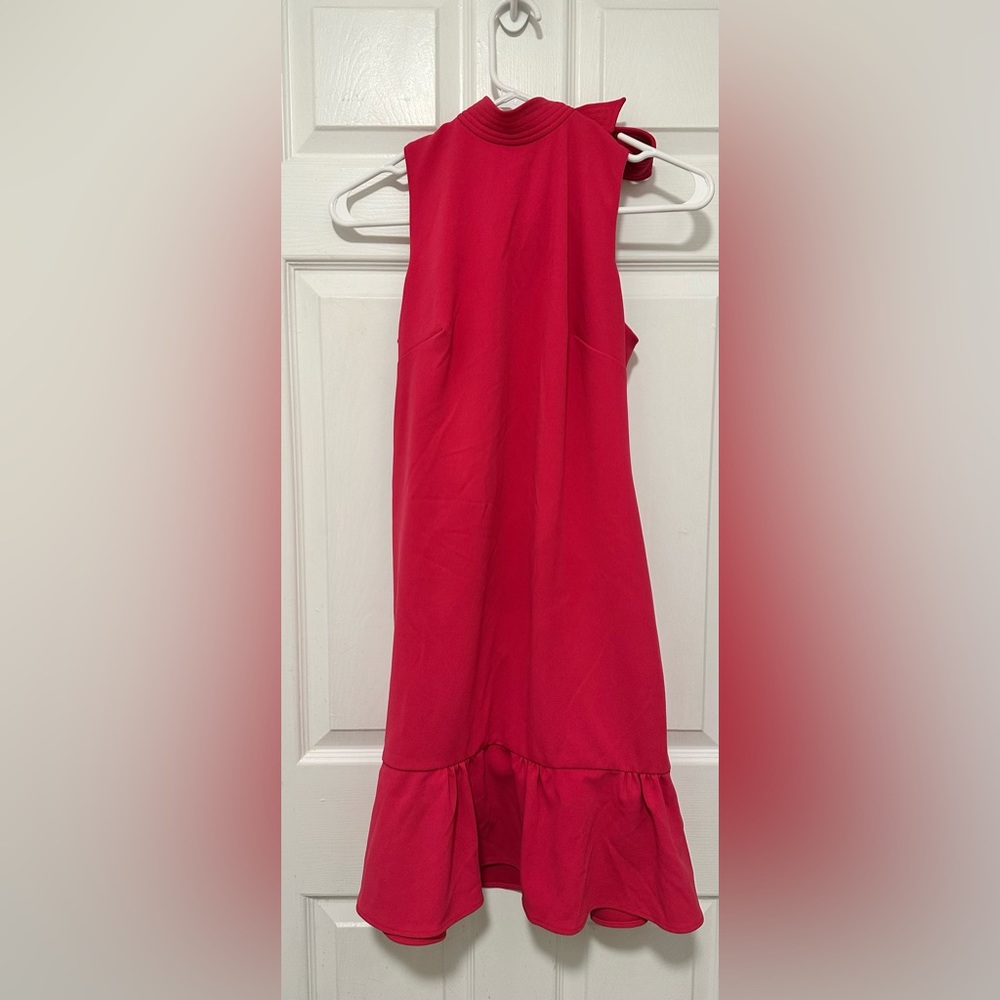 Calvin Klein Pink Halter High Neck Ruffle Hem Dress Size 4